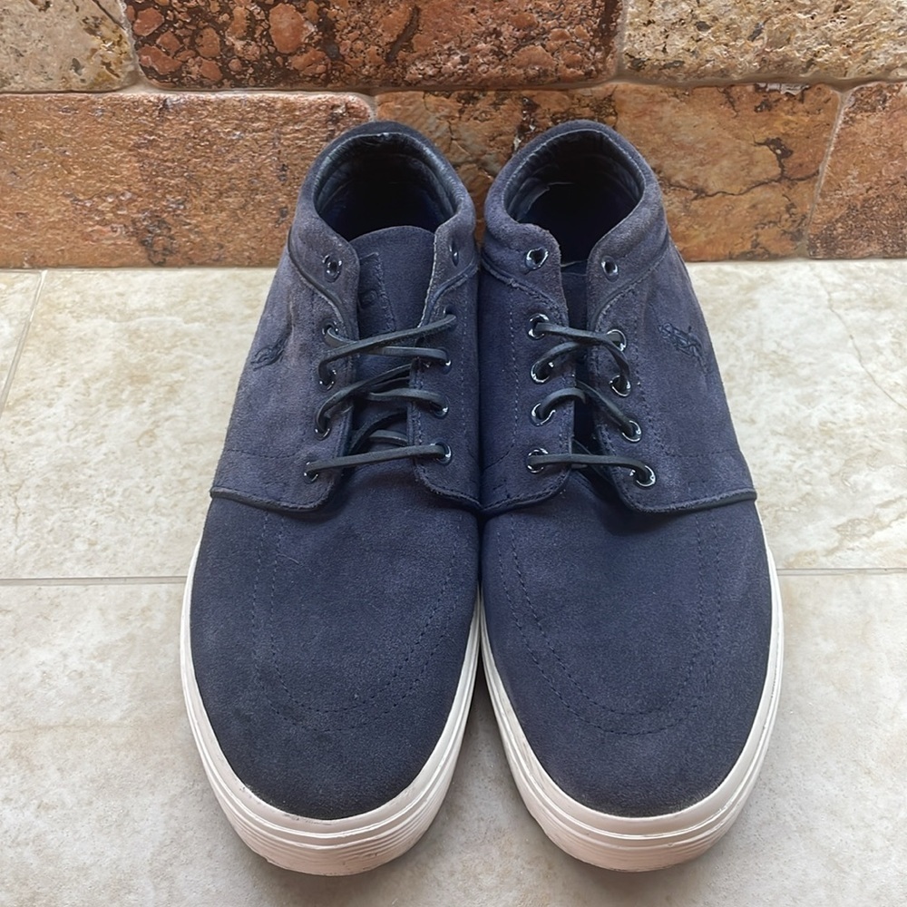 Polo Ralph Lauren Blue Sneakers Size 10.5 D Faxon Mid II Suede Lace Up Shoes - Picture 4 of 15